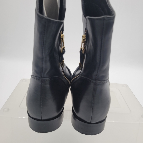 Womans Medici Black Ankle Boot Gold Zipper Size 38/7.5 - Picture 10 of 10